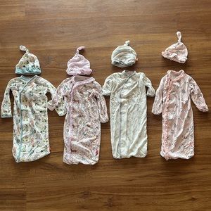 Magnetic Me Sleep Gown Sack Lot of 4 with Hats 0-3 Months